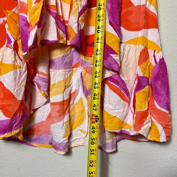 Abel the Label Anthropologie Multicolor Swish Printed Flutter Sleeve Dress M - Picture 8 of 9